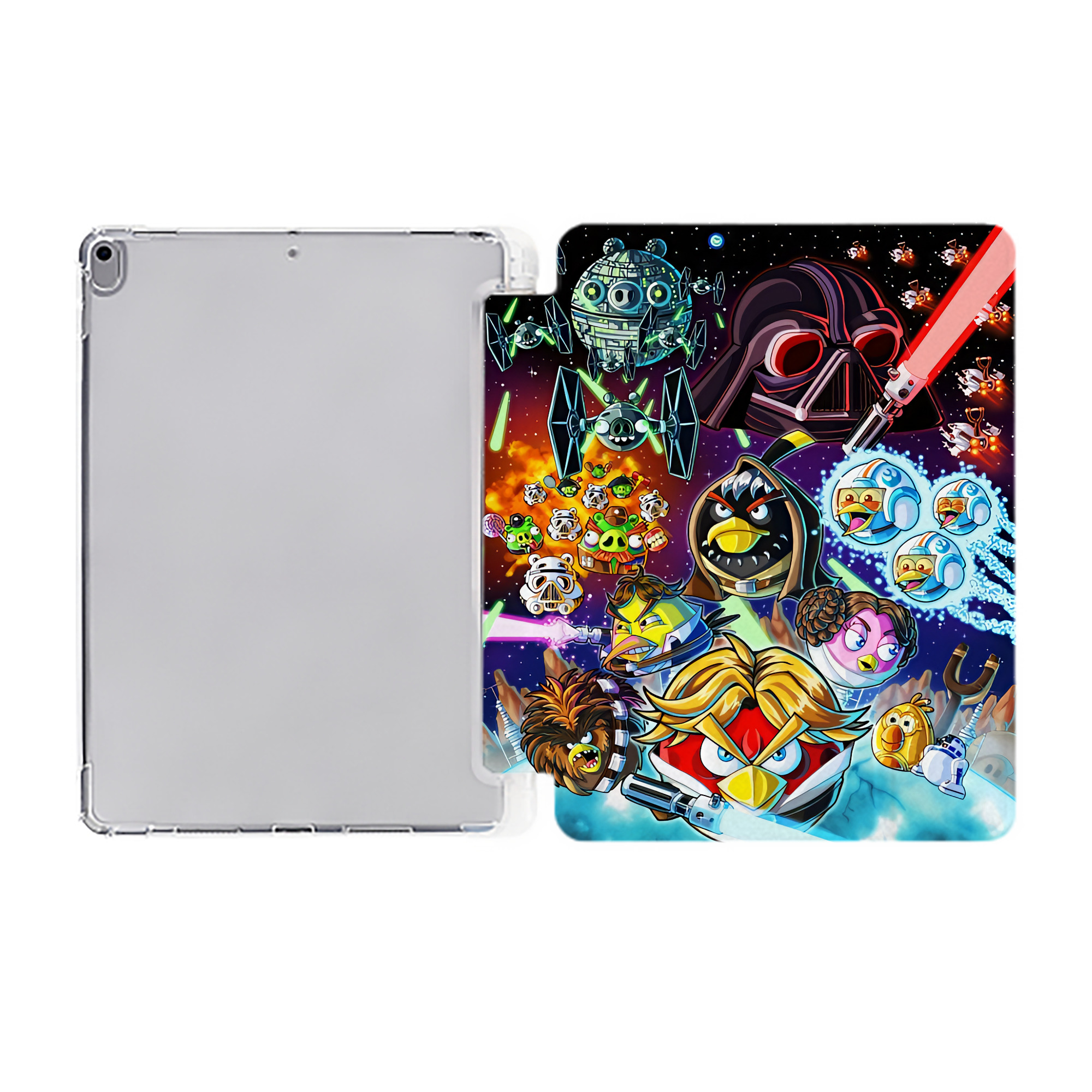 （画像用） Angry Birds アングリーバード IPad ケース ペン収納付き 三つ折りスタンド PUレザー×シリコン 対応機種9.5/10.5/10.9インチ